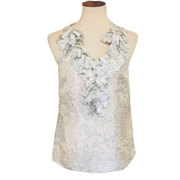 J.  CREW 100% SILK FRINGE LEOPARD PRINT TA… - Picture 1 of 9